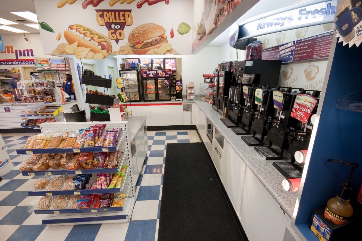 Interior of a gas station convenience store.