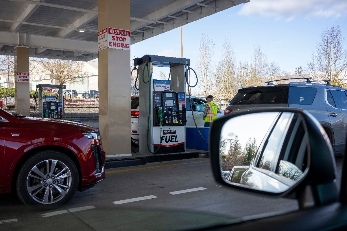 A Costco gas station in Tigard, Oregon.