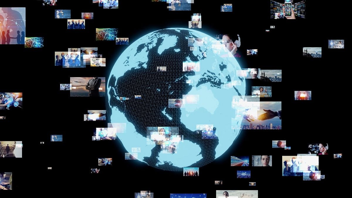 Global communication network concept. 