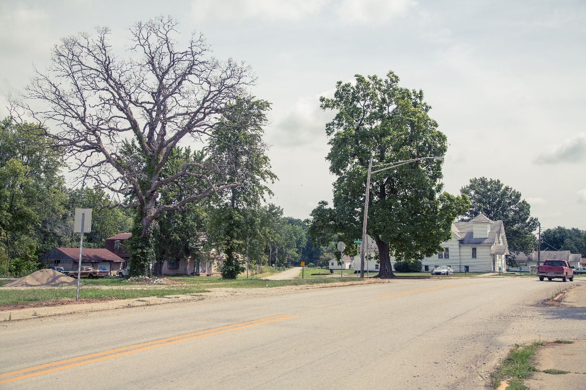 Street view of Hymera, Indiana.