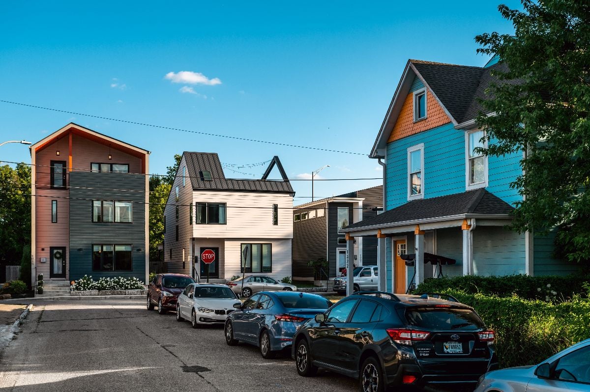 A view of a gentrifying street in Fountain Square.