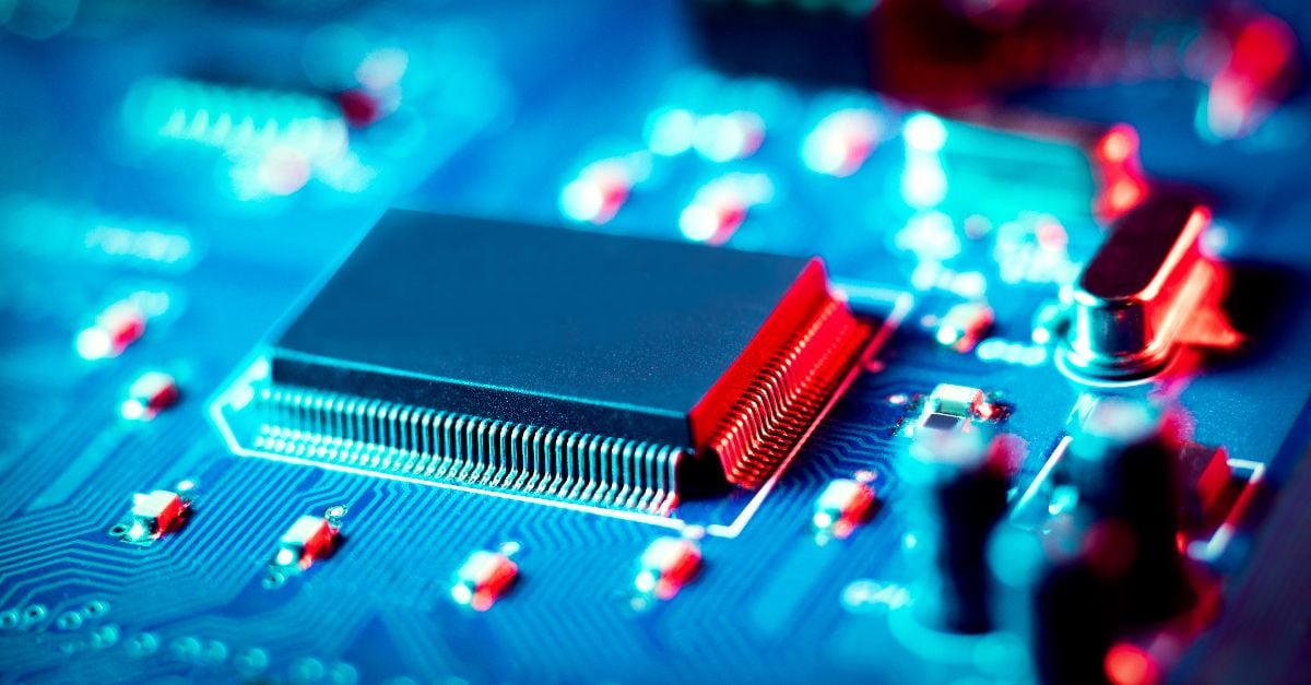 Integrated circuit on PCB.