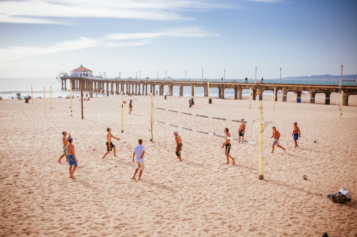 Volleyball game in Manhattan Beach.