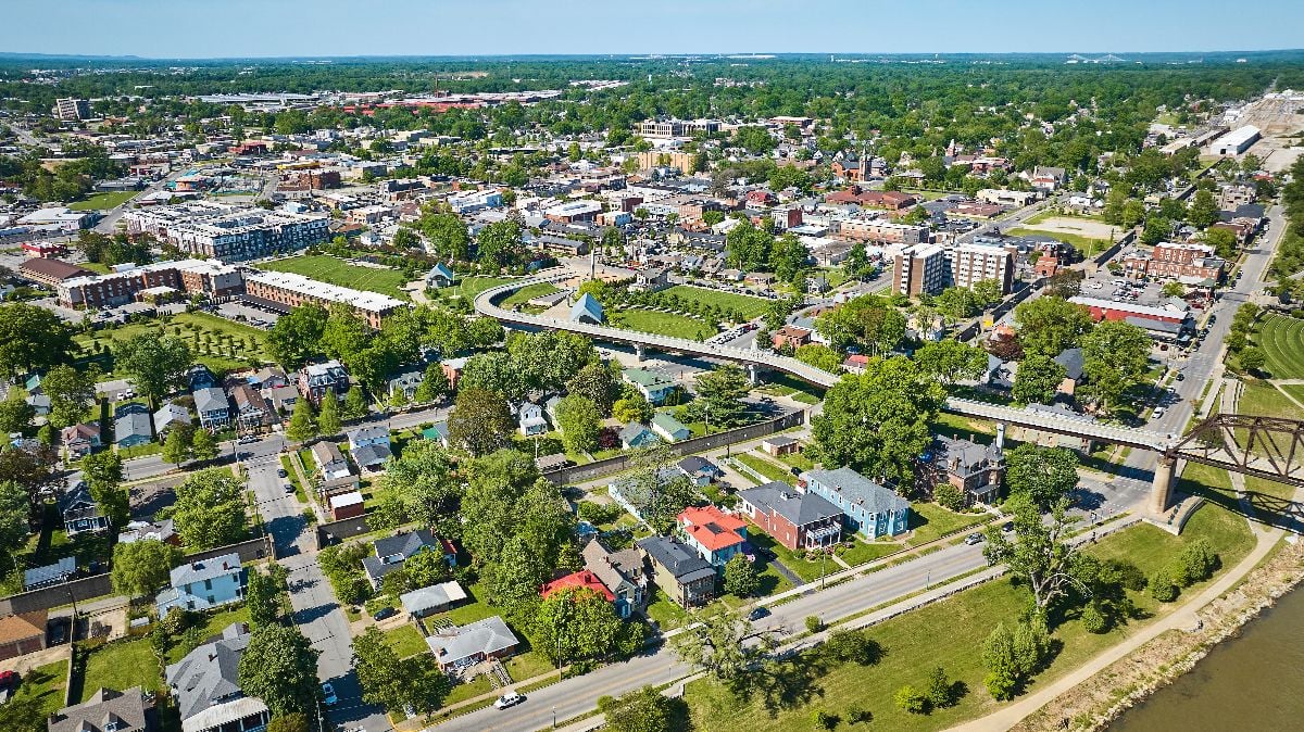 Aerial view of Louiseville, Kentucky