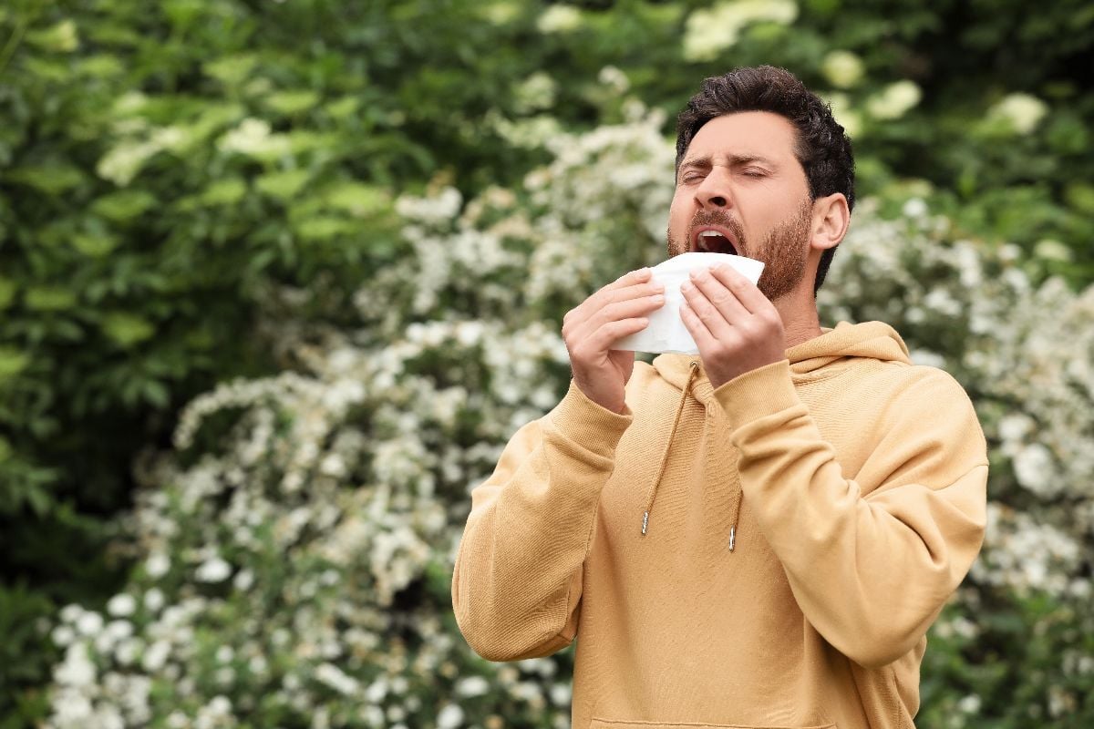 Man sneezing