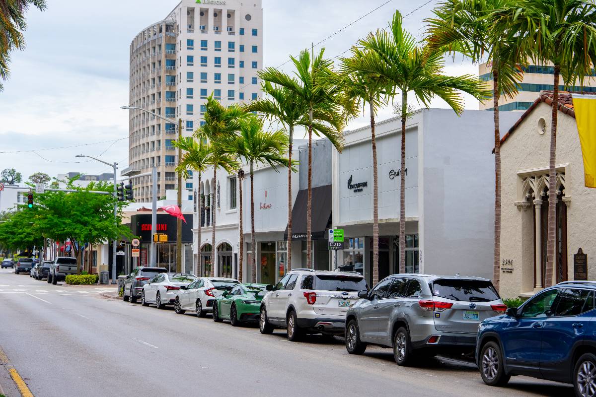 Street view of Coral Gables Miami Florida.