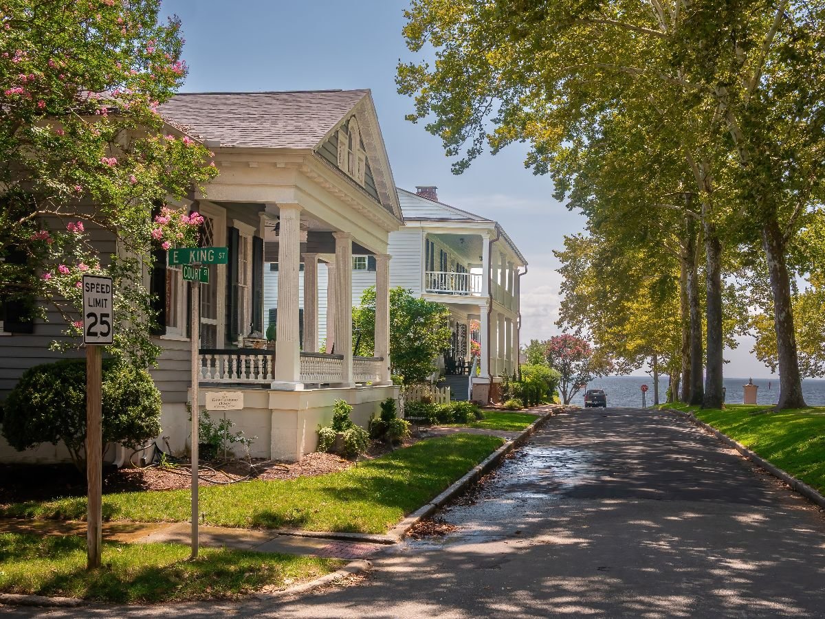 Subdivision houses near a road.