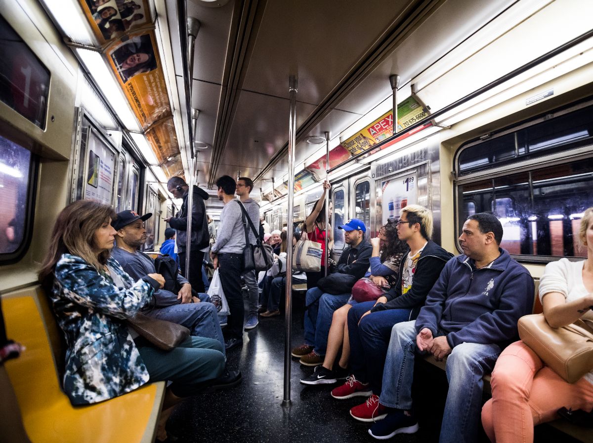 Inside New York City subway wagon 