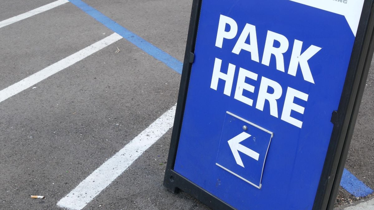 Parking lot sign close-up