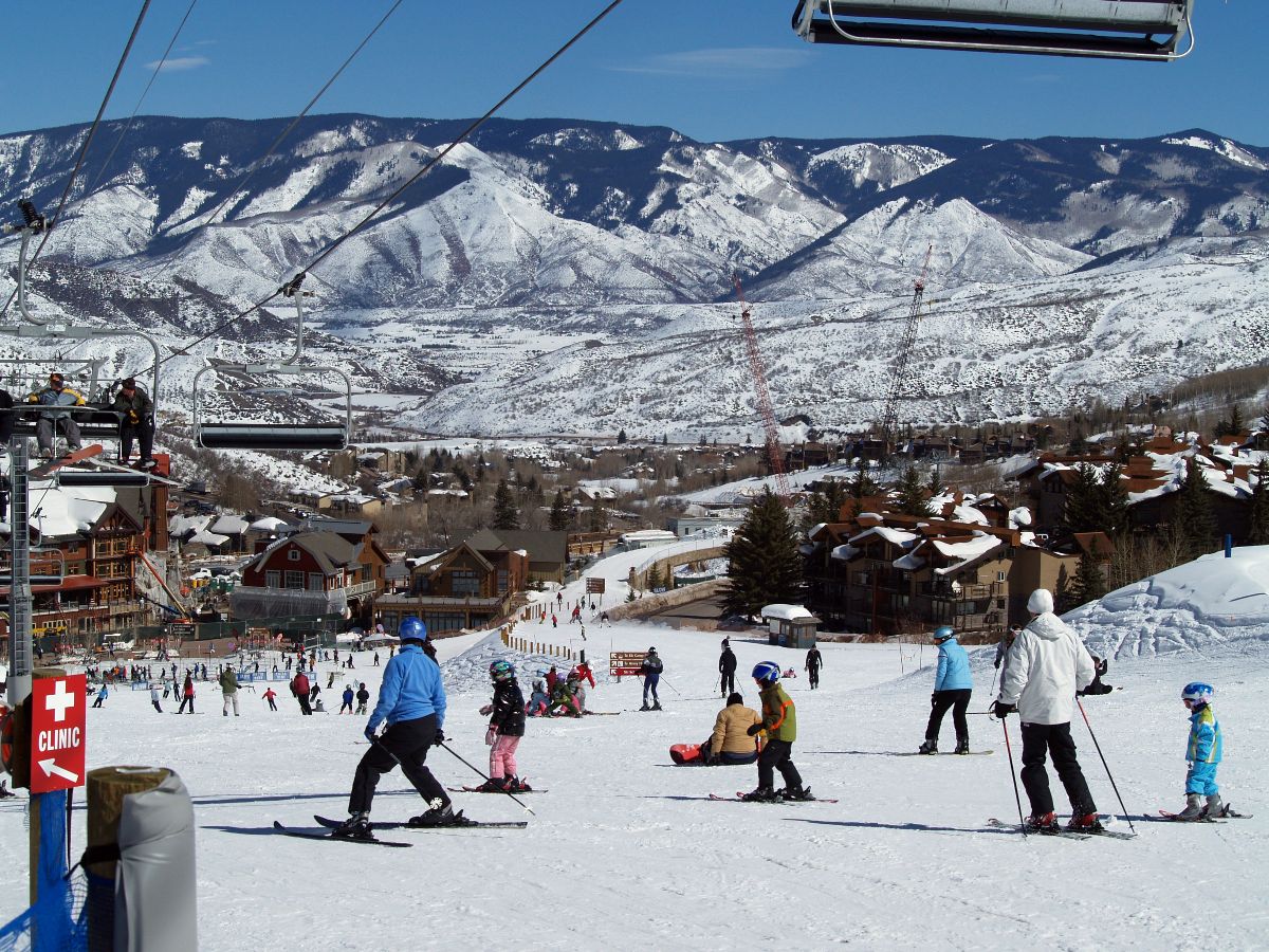People skiing at Snowmass, Colorado.
