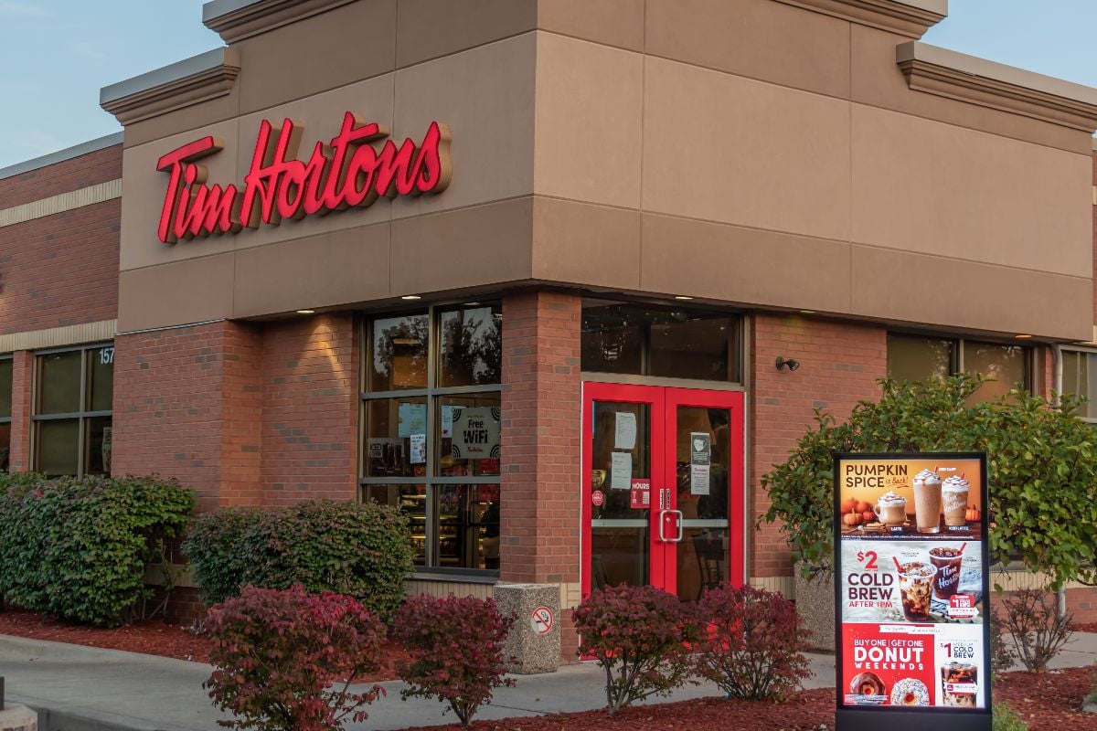 Tim Hortons storefront in Michigan.