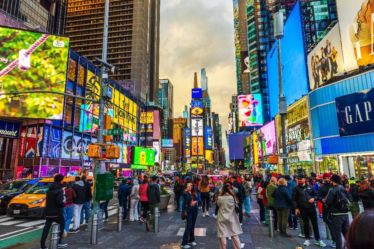 Crowd in Times Square, NY
