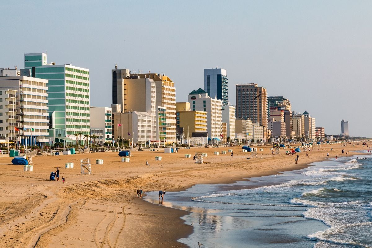 Oceanfront high-rise hotels lining the boardwalk