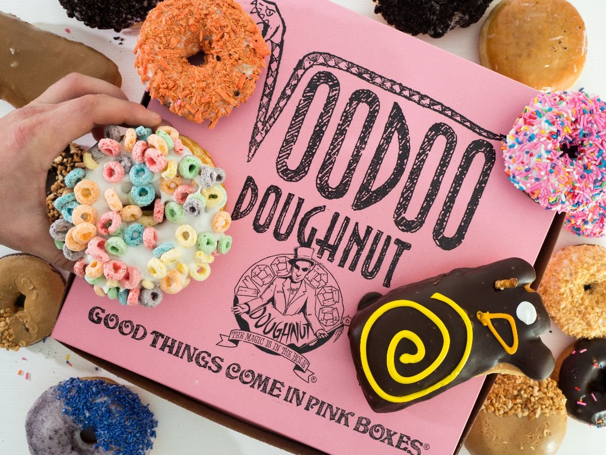 Voodoo Doughnuts with funky and colorful donuts.
