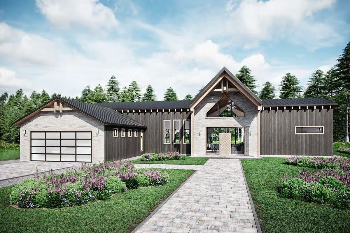 Contemporary-Style 4-Bedroom Ranch with Double Garage and Open-Concept Living (Floor Plan)