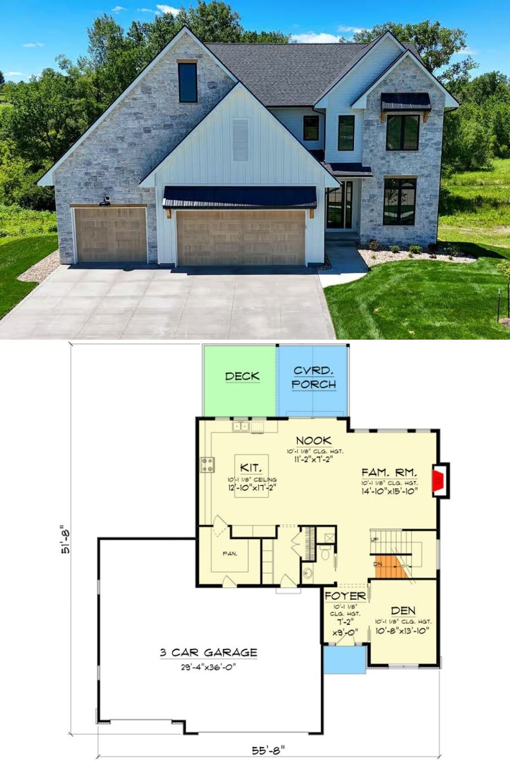 4-Bedroom New American Home with Jack & Jill Bath and Wet Bar (Floor Plan)