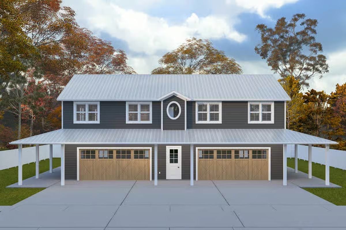 2-Bedroom Carriage Home with Loft and Wraparound Porch (Floor Plan)