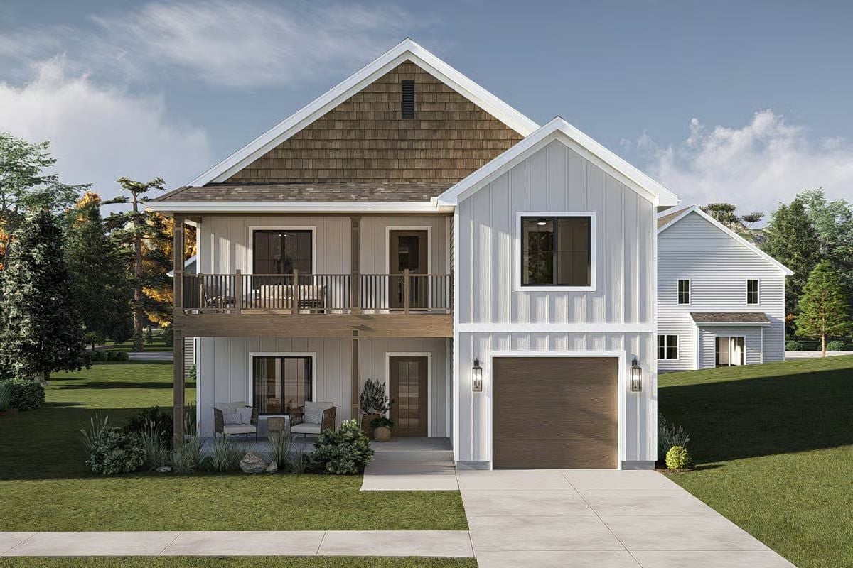 5-Bedroom Farmhouse with Loft and Flex Room (Floor Plan)