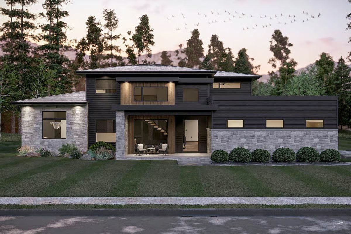 4-Bedroom Modern Home with Loft and Dual Porches (Floor Plan)