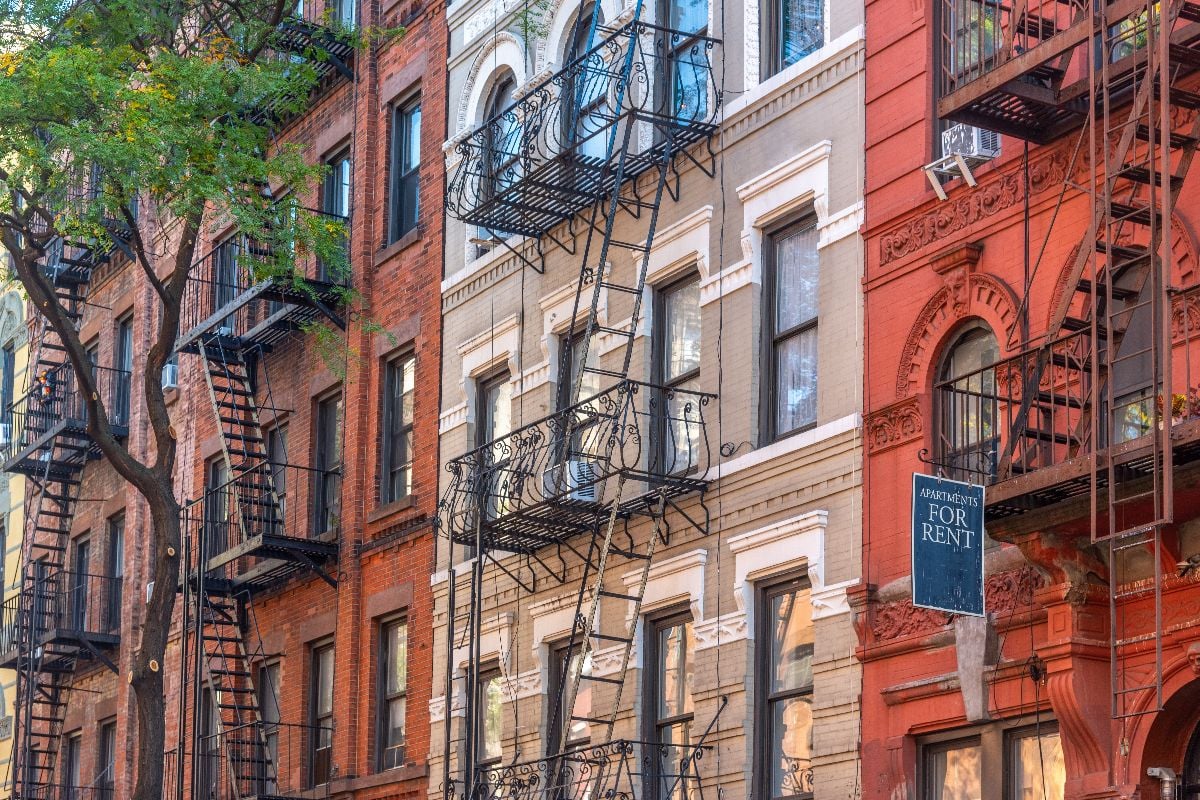 Picturesque buildings in famous Greenwich Village in Manhattan. New York.