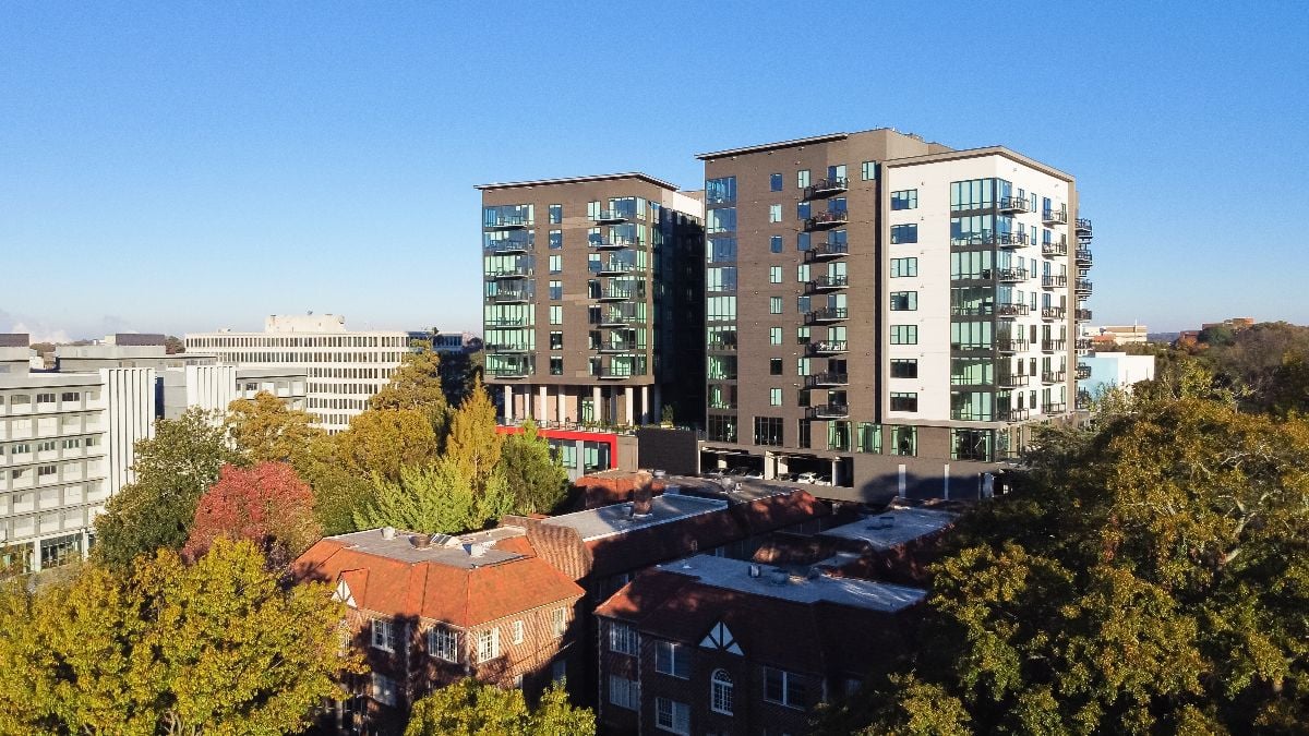 Apartment building complex in Brookwood Hills neighborhood.