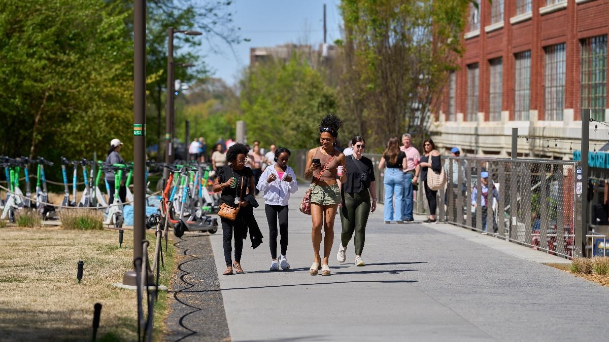 People walking along Beltline.