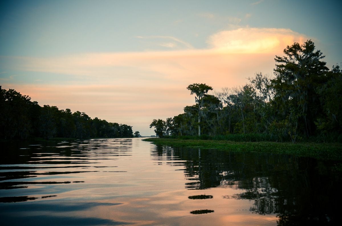 Sunset over the bayou.