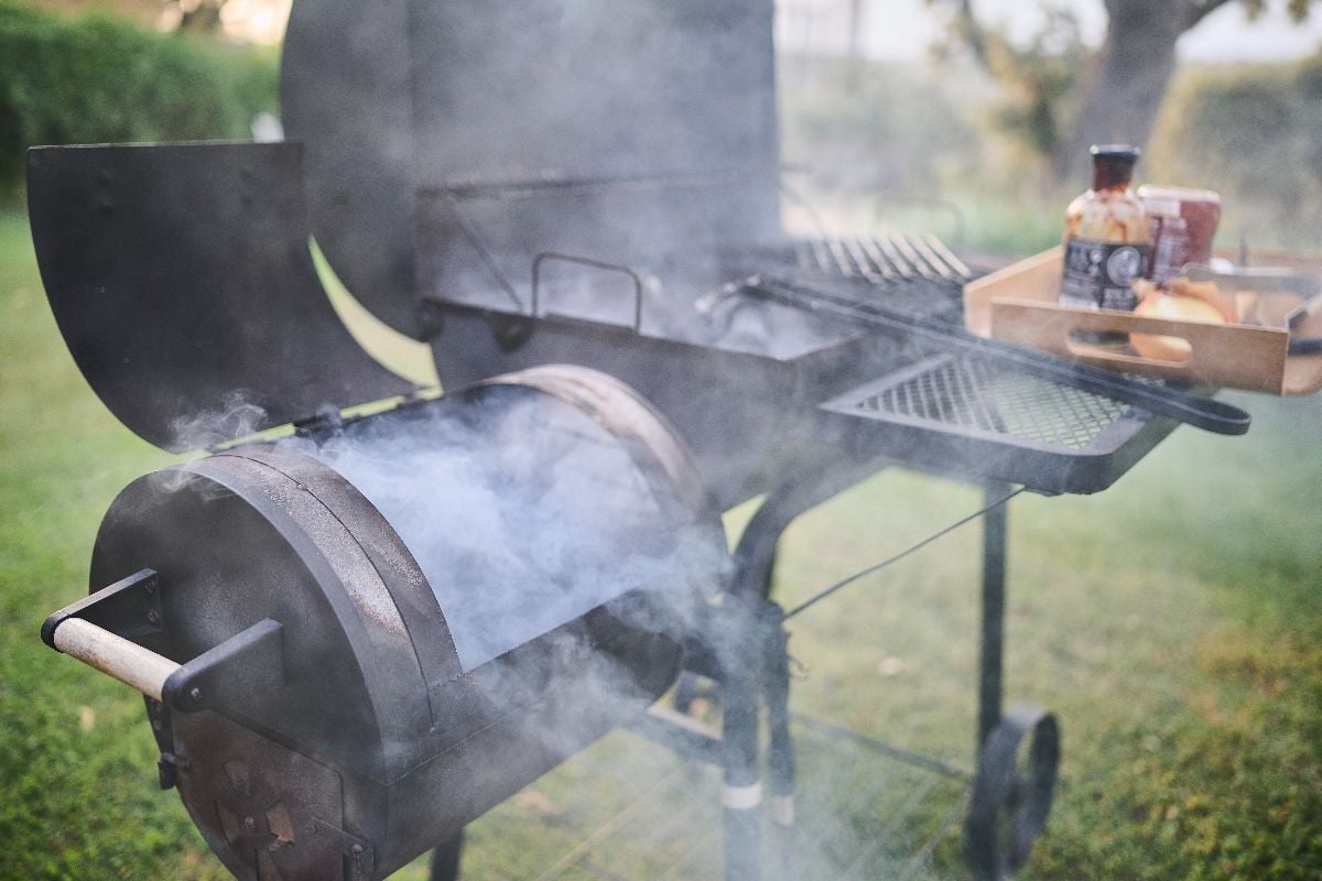BBQ preparation before starting to cook in the backyard at home.