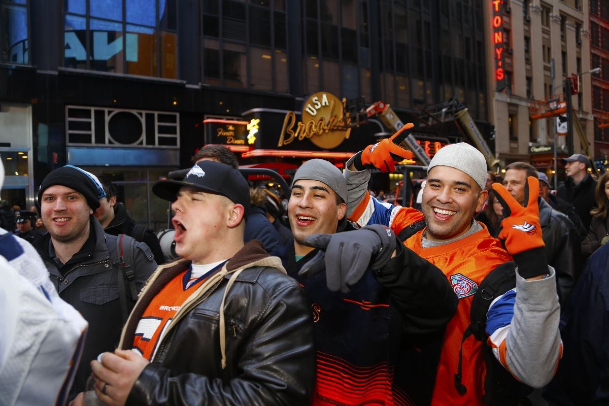 Denver Broncos fans at Super Bowl 48.