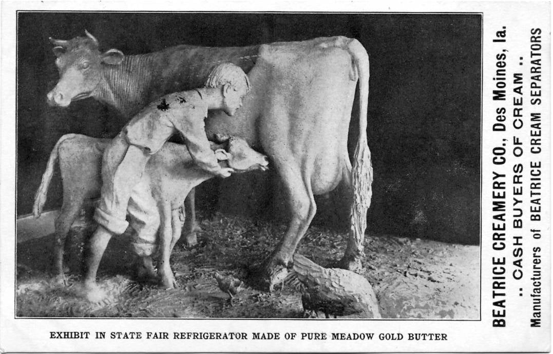 John K. Daniels' butter cow at the 1911 Iowa State Fair.