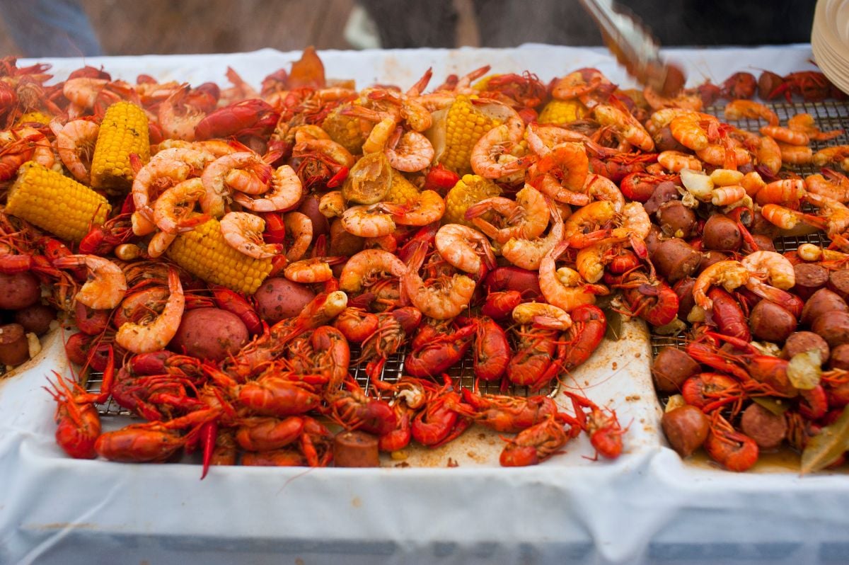 New Orleans crawfish boil