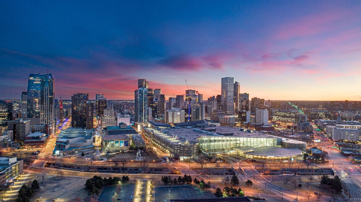 Skyline view of Denver, Colorado.