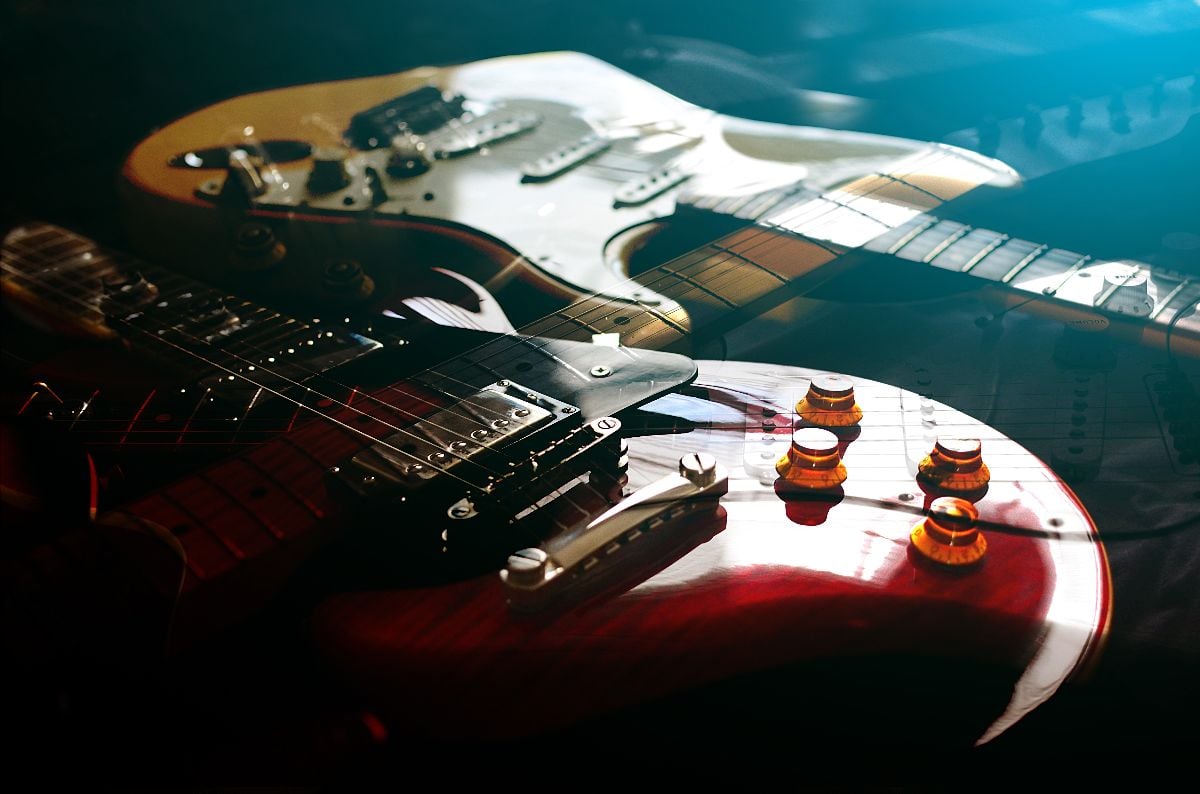 Electric guitar macro abstract