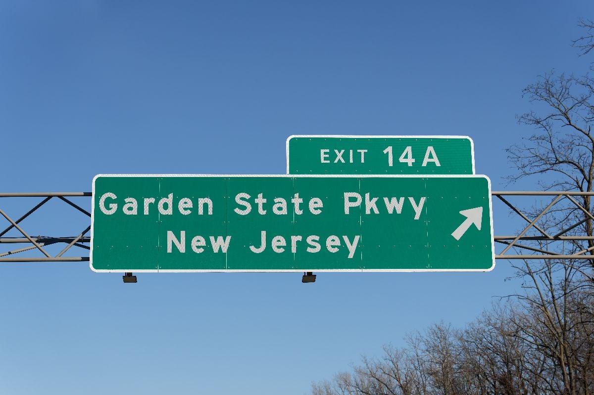 Garden State Parkway sign in New Jersey.