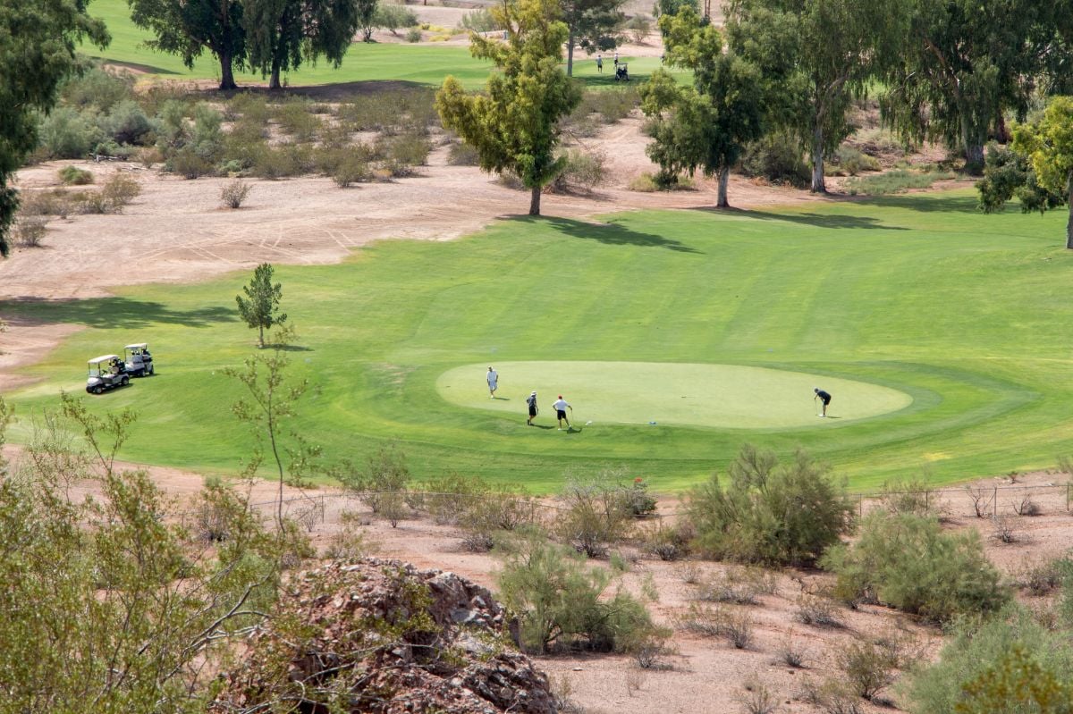 Golf course next to Papago Park in Phoenix.