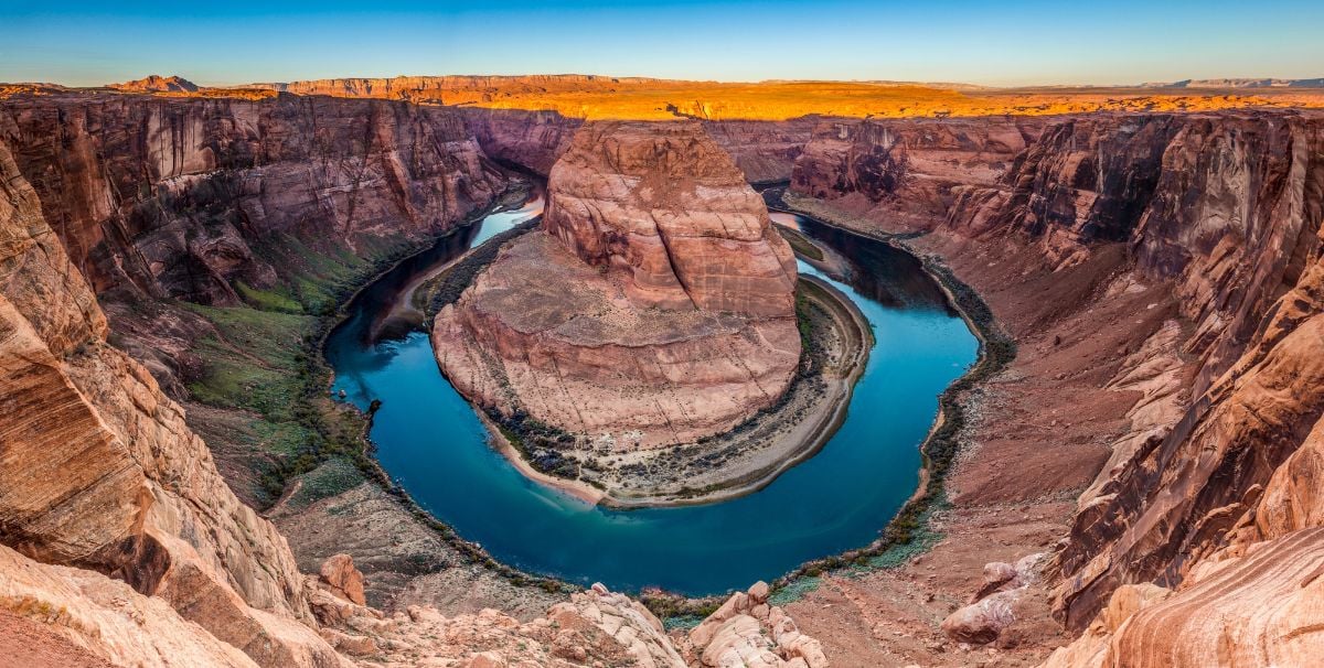 Panorama of Horseshoe Bend Canyon, Page, Arizona.