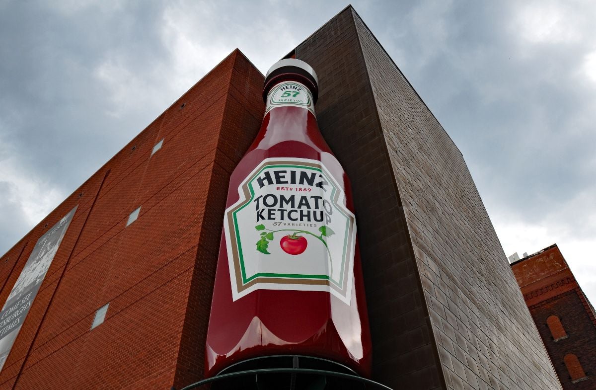 A giant Heinz ketchup bottle outside the Heinz History Center in Pittsburgh.