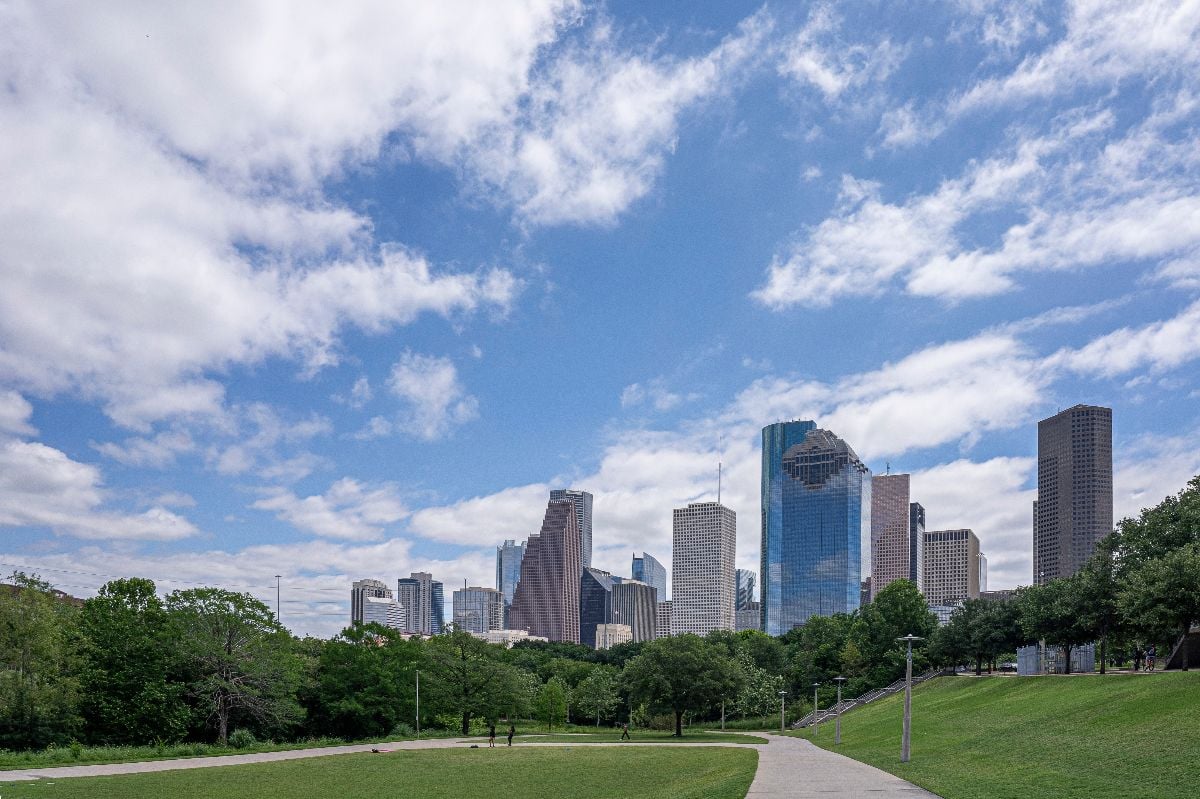 Houston city skyline backdrop