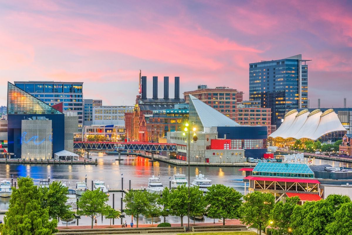 Inner harbor in Baltimore, Maryland.