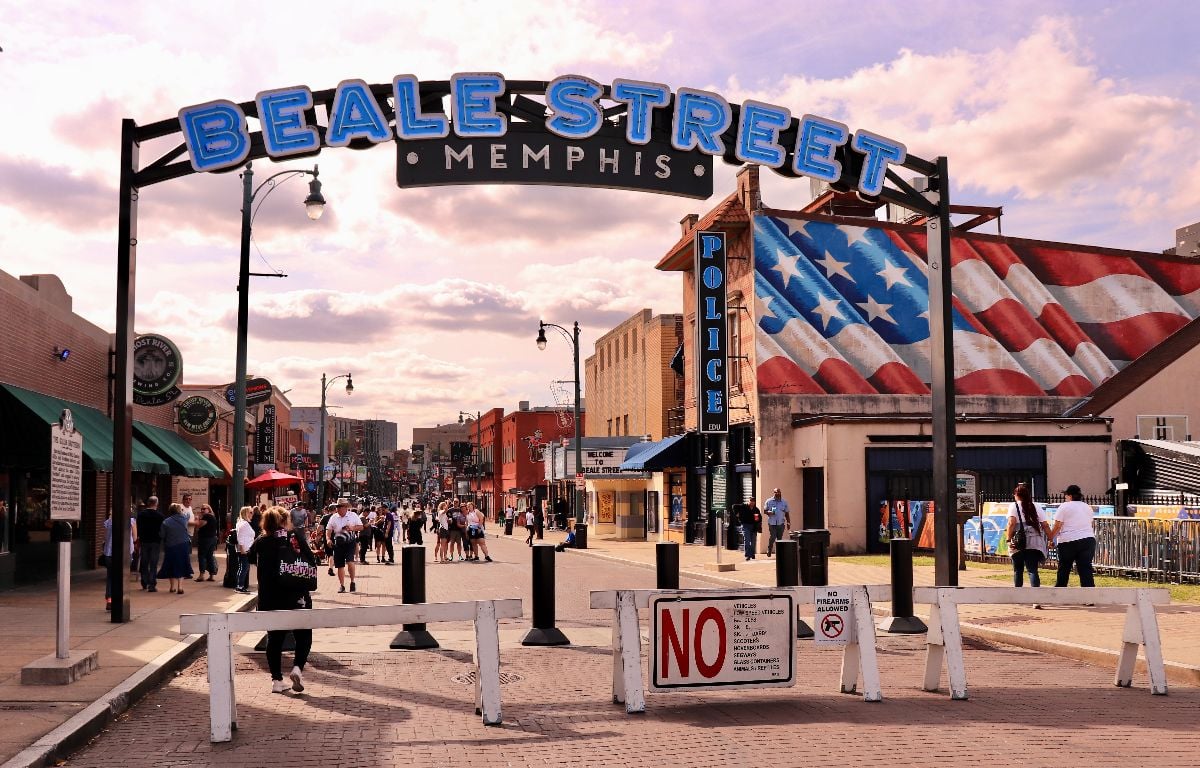 View on Memphis Downtown, Beale Street.