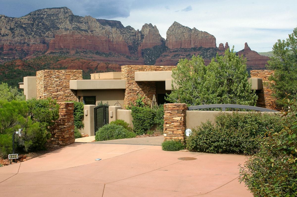 Modern home design and landscaping.