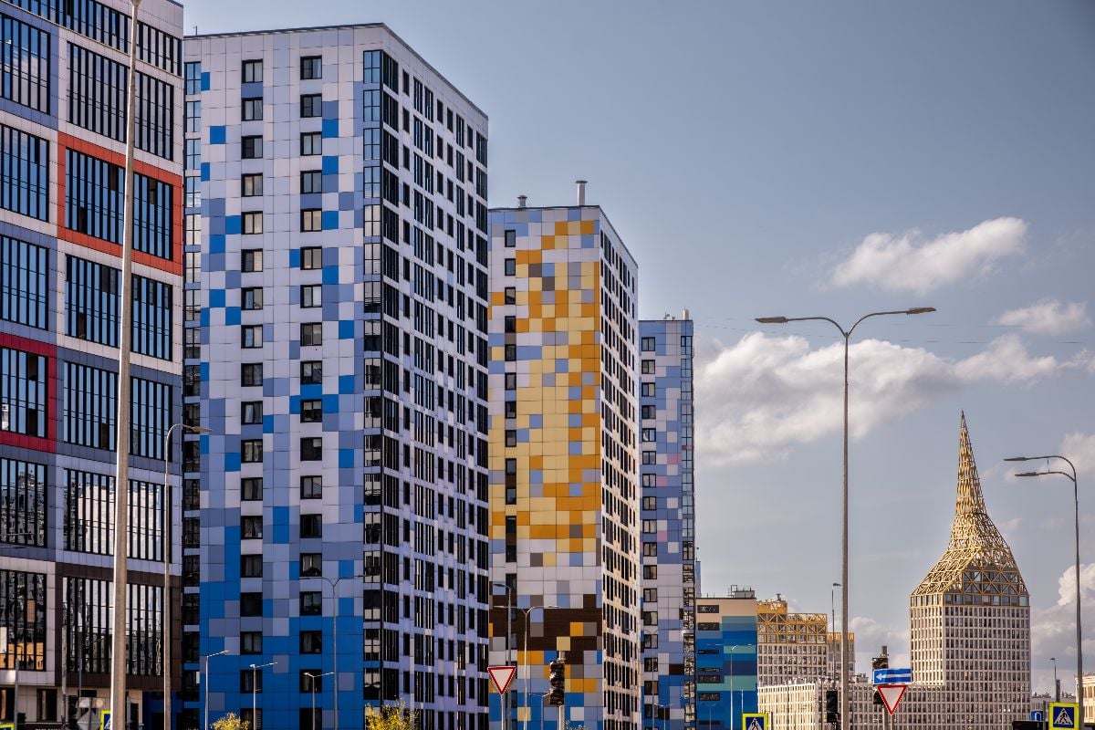 New high-rise buildings in an urban area.