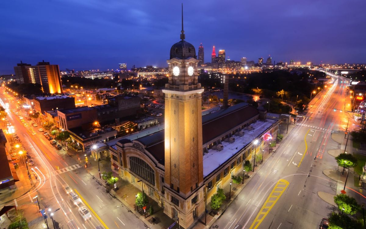 The Ohio City neighborhood at night.