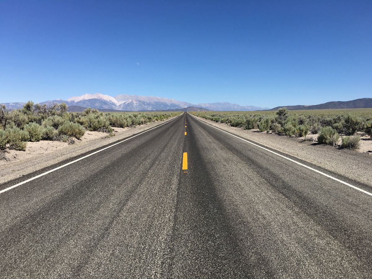 Open Nevada desert American road