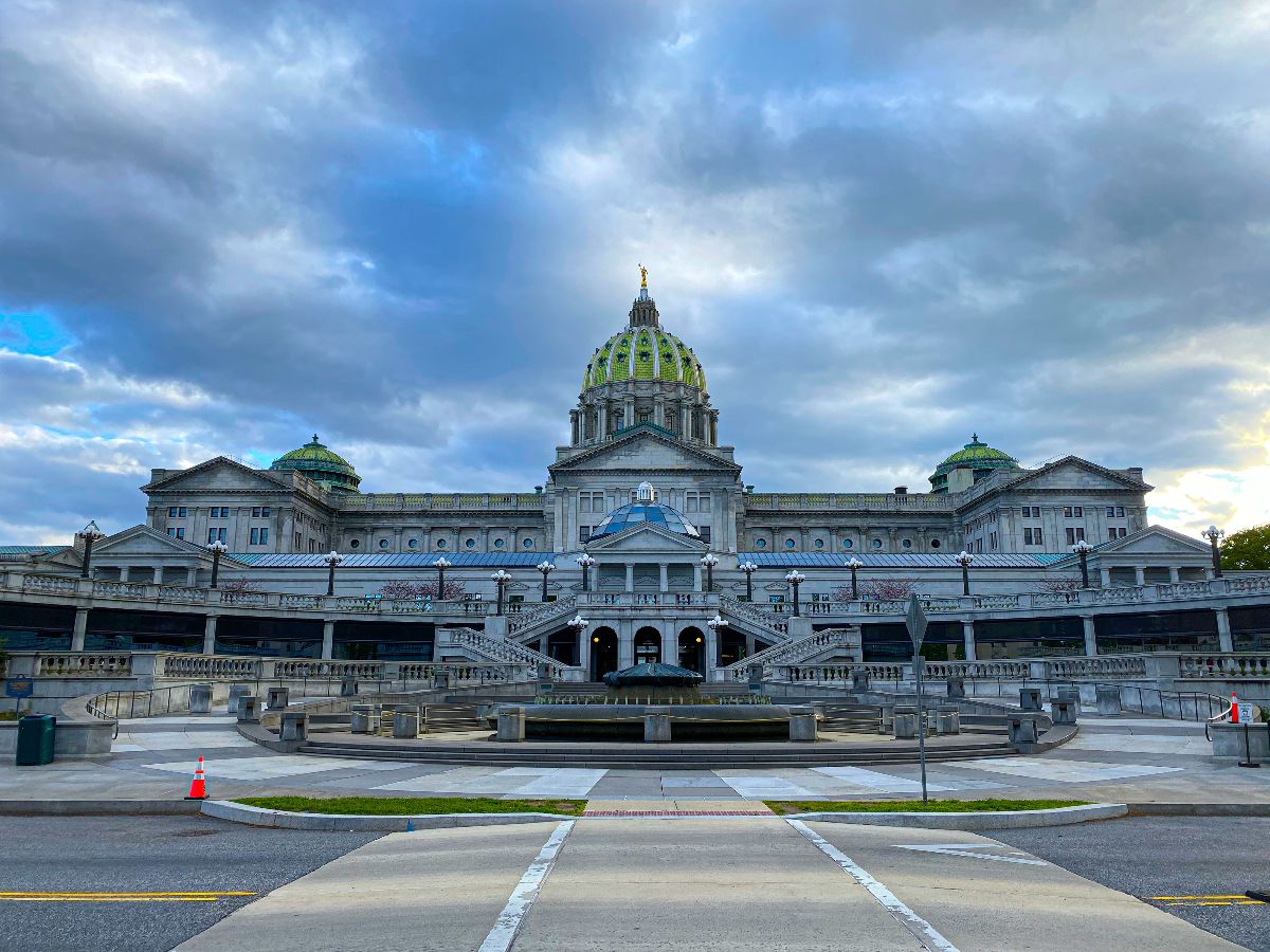 East side image of the PA State Capital.