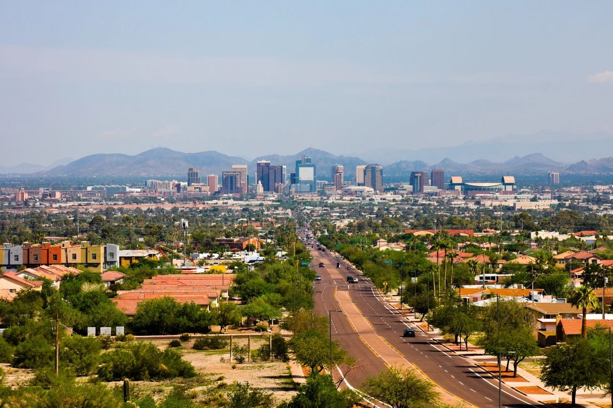 Skyline view of Phoenix, Arizona.