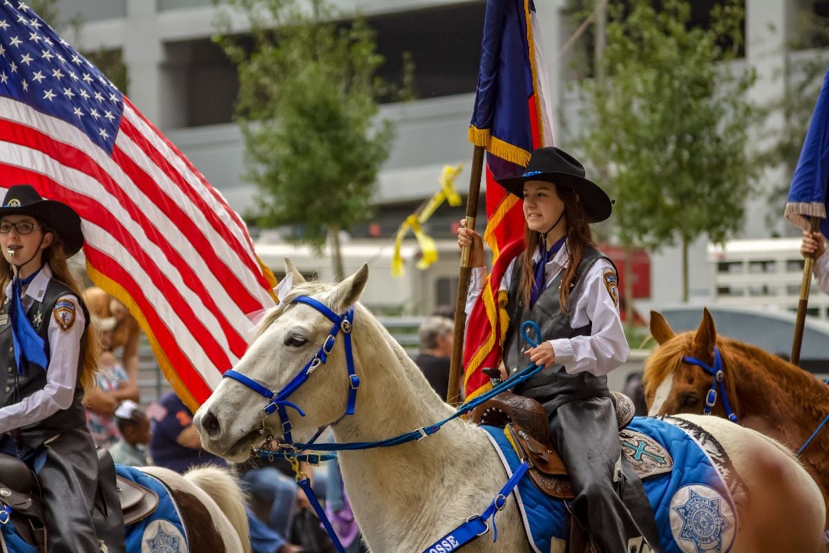 The girls at the rodeo parade in Houston.
