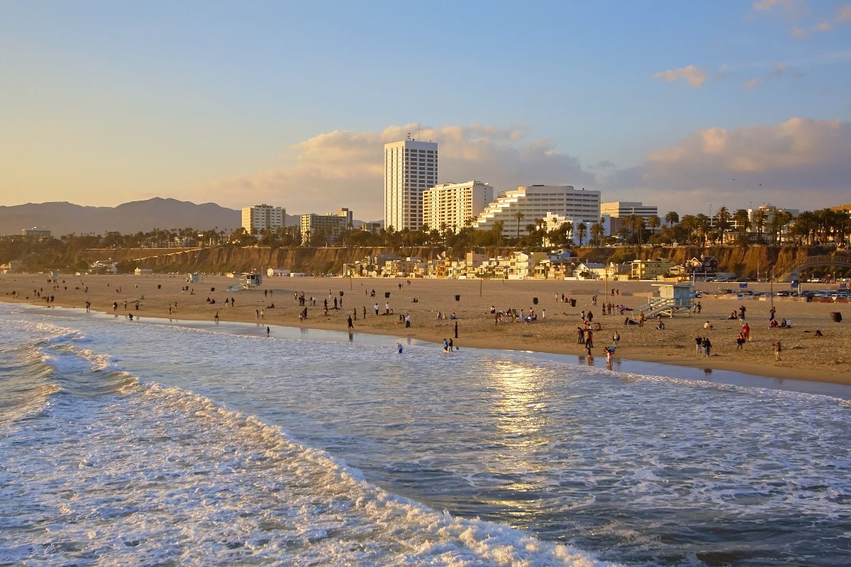View of the city's beaches from Santa Monica Bay.