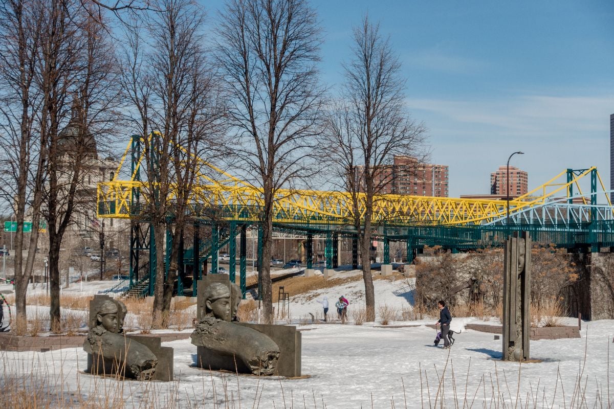 Sculpture Park downtown in winter.