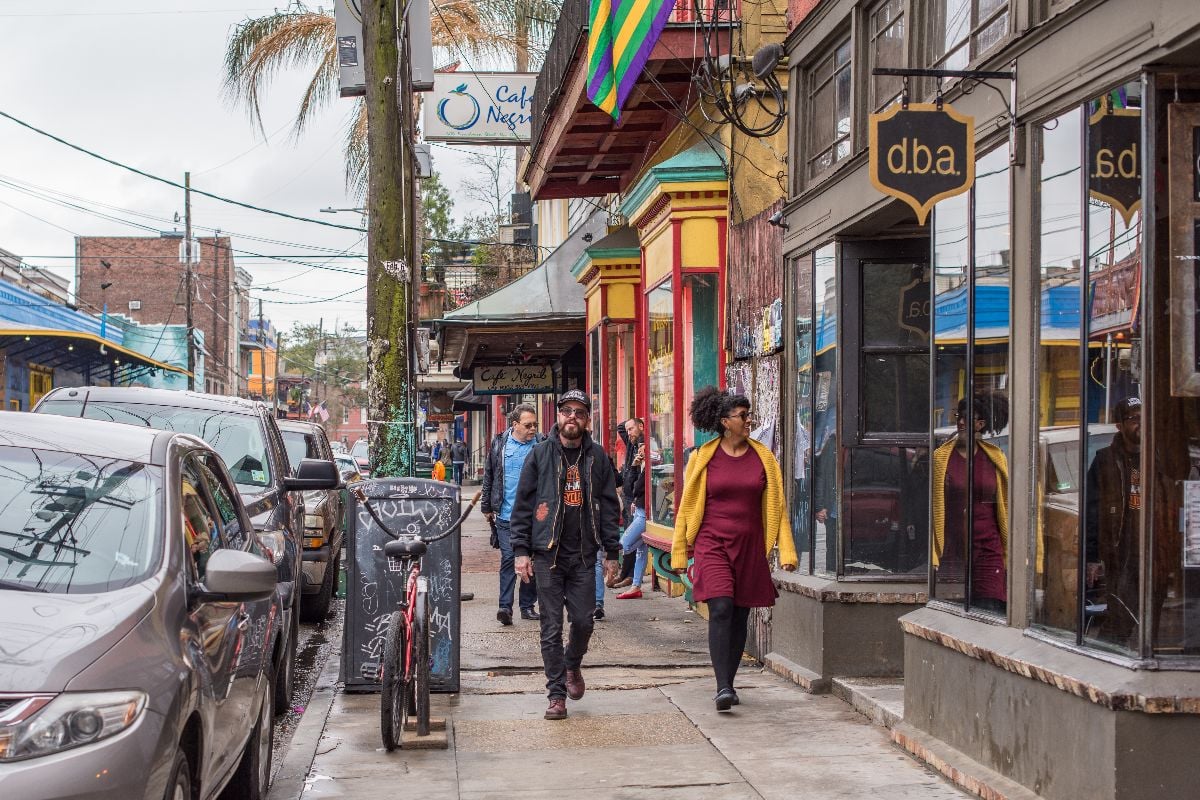 People hanging strolling on Frenchman Street.